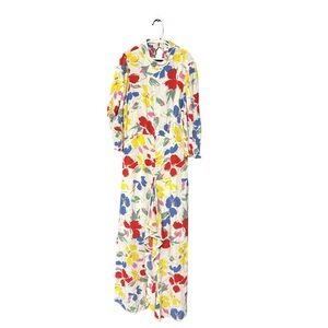 RIXO x Target Floral Maxi Dress Cascade Ruffle Slit Front Mock Neck Size 4
